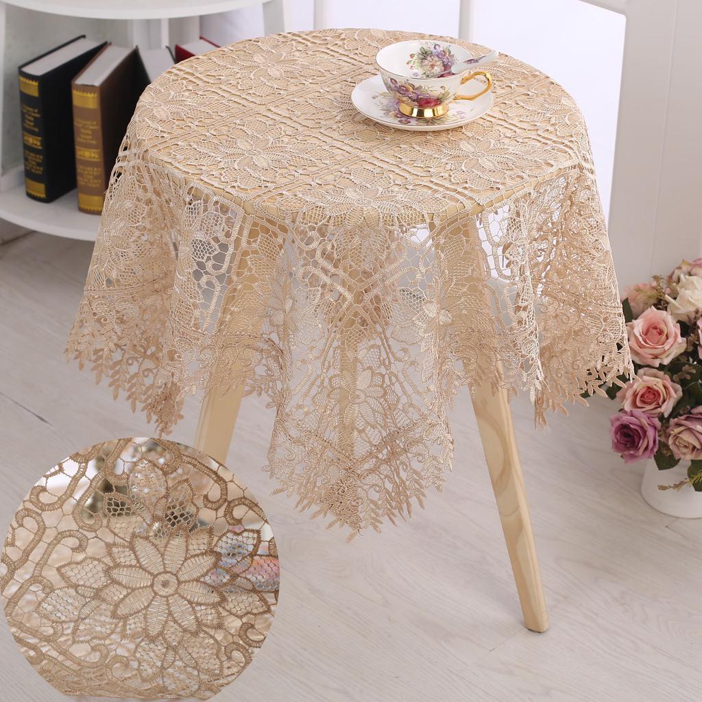 Легкая роскошная скатерть с кружевной вышивкой, полая прикроватная скатерть, декоративная скатерть для журнального столика, круглая скатерть