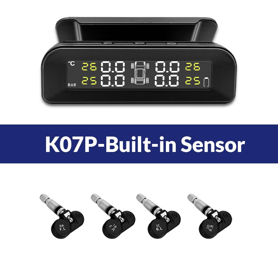 E-ACE TPMS Автомобильная система сигнализации давления в шинах Дисплей Интеллектуальное предупреждение о температуре с 4 датчиками Зарядка солнечной энергии