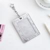 MINKYS Cute PU leather Silver 3 inch Kpop Photocard Holder Photo Card Bus Card Holder Bag Pendant Back To School Stationery