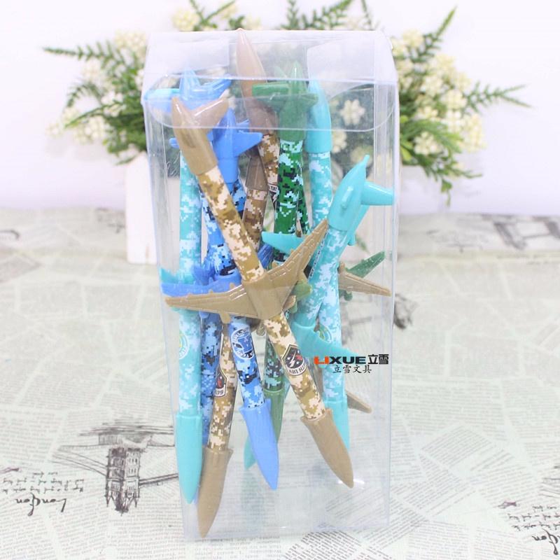 2Pcs Set 0.35mm Cute Camouflage Plane Model Neutral Pen Stationery Snow Firewire Cf Creative