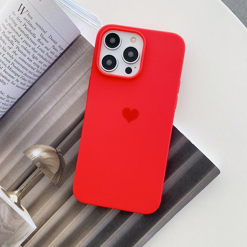 Матовый мягкий чехол TPU с изображением сердца конфетного цвета для iPhone 14 13 12 11 Pro Xs Max 8 7 Plus X Xr SE, матовая задняя крышка, силиконовый чехол