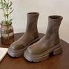 Winter Platform Women Short Boots Fashion Suede Slip-On Ankle Boot Ladies Elegant Outdoor Thick Bottom Booties Female 2025