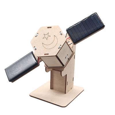 Детские 3D деревянные пазлы На солнечной энергии STEM-игрушка Сделай сам Модель космического спутника Поделка Образовательный научный конструктор