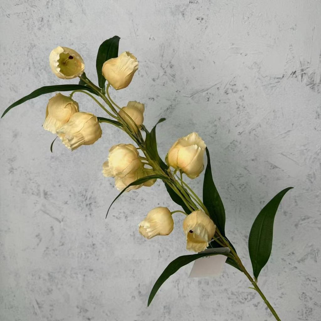 1 шт. Искусственный цветок Лилия долины Музыка ветра Подвеска Ложный цветок Колокольчик Цветок орхидеи Ветка Декор для дома и улицы Цветы травы пампас