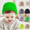 Детская теплая вязаная шапка для малышей, зимняя теплая шапка, цветная детская шапка
