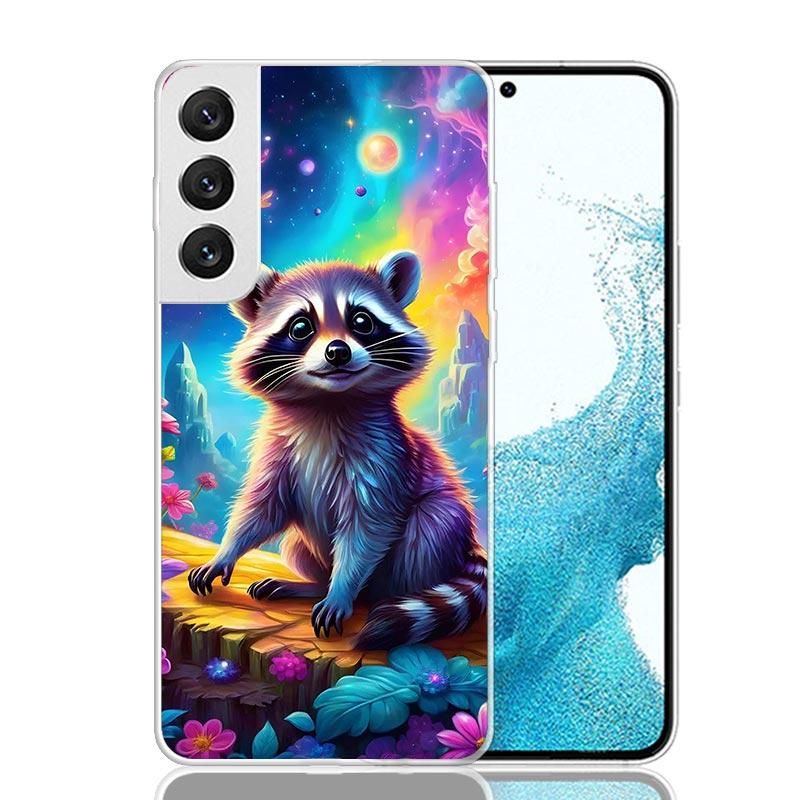 Raccoon Cute Animal Phone Case For Samsung Galaxy S26 Ultra S23 S24 S25 Edge S20 FE S21 S22 Plus Soft Print Shell Cover Fundas G