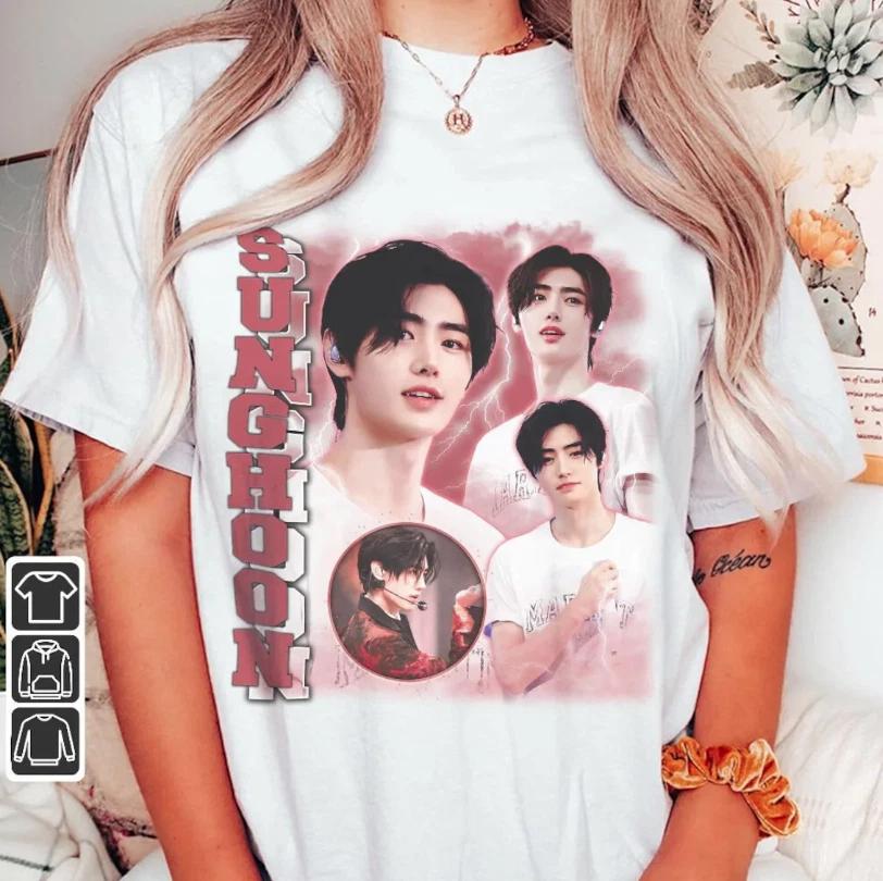 Футболка Enhypen Sunghoon Kpop, Футболка World Tour Fate 2023, Мерч Engene