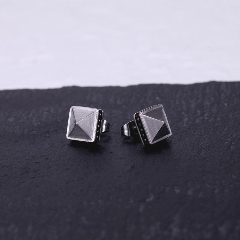 PYRAMID STUDS Stainless Steel Pyramid Earring Studs Matt Finished