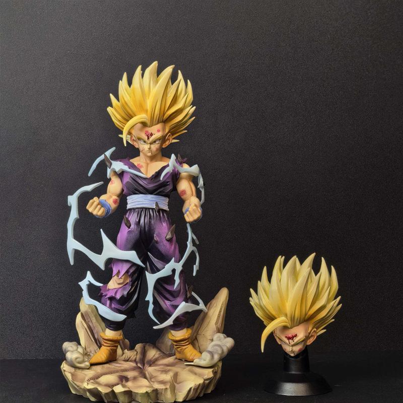 28 см Аниме Dragon Ball Super Saiyan 2 Гохан Фигурки Двойная Голова Скульптура Коллекционная Модель Настольное Украшение Статуя Игрушки Подарки