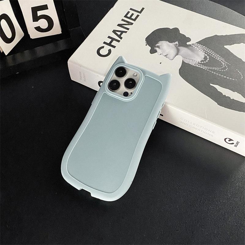 Мягкий силиконовый чехол из ТПУ с мультяшными кошачьими ушками для iPhone 15 Pro Max 14 Plus 13 12 11 Pro, универсальный защитный чехол от падения