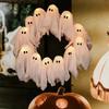 11 LED Lights LED Light-Up Wreath 35cm Halloween Wreath Funny Spooky Front Door Hanging Decor  Yard