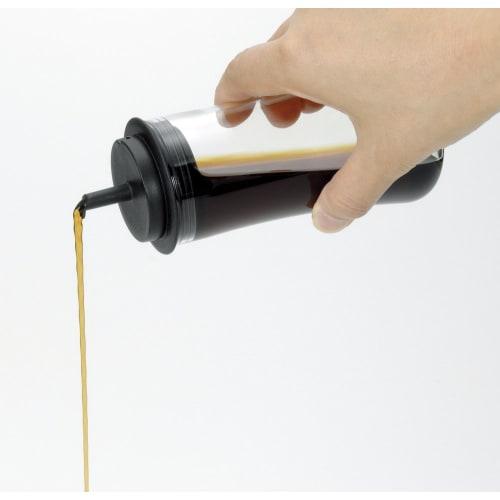 iwaki AGC Technoglass Heat-Resistant Glass Drip-Resistant Soy Sauce Dispenser, 160ml, with Lid, KT5032-BK