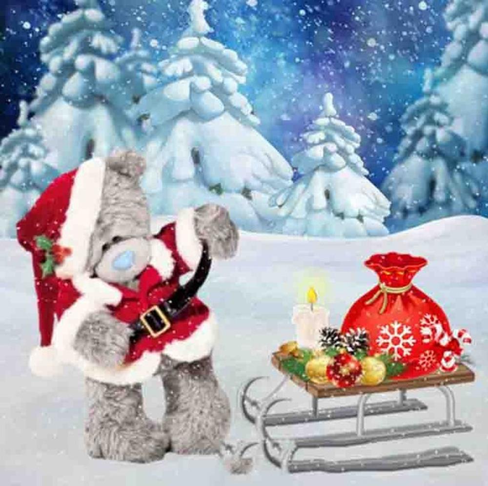 5D алмазная живопись цветок Алмазная вышивка Рождественский Маппет Медведь мозаика Diy набор для вышивки крестом художник украшение дома подарок