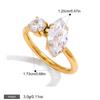 Yori White Cubic Zircon Gold Color Ring for Women Stainless Steel Elegant Fashion Finger Jewelry Accessories Gift Resistant