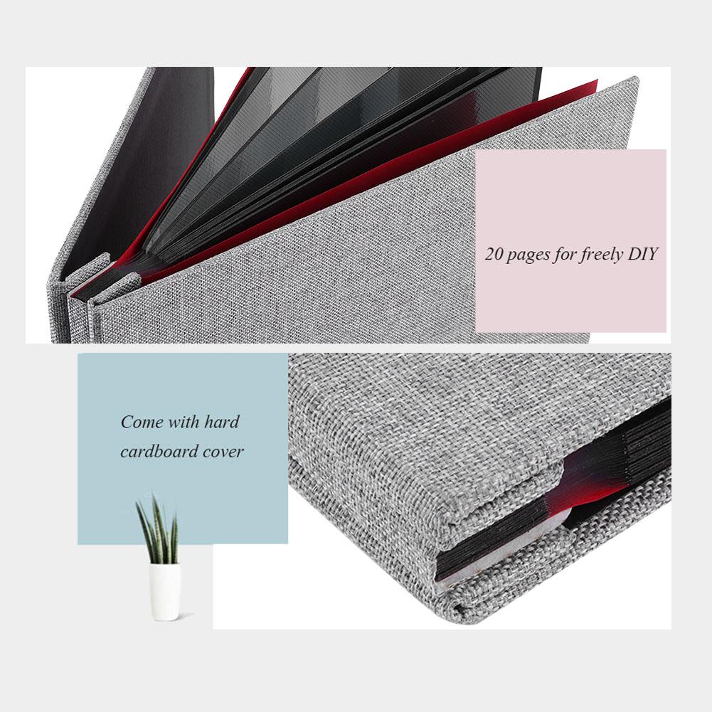 Simple Linen Cover DIY Self Adhesive Album Scrapbook Handmade Creative Craft 20 Pages #5