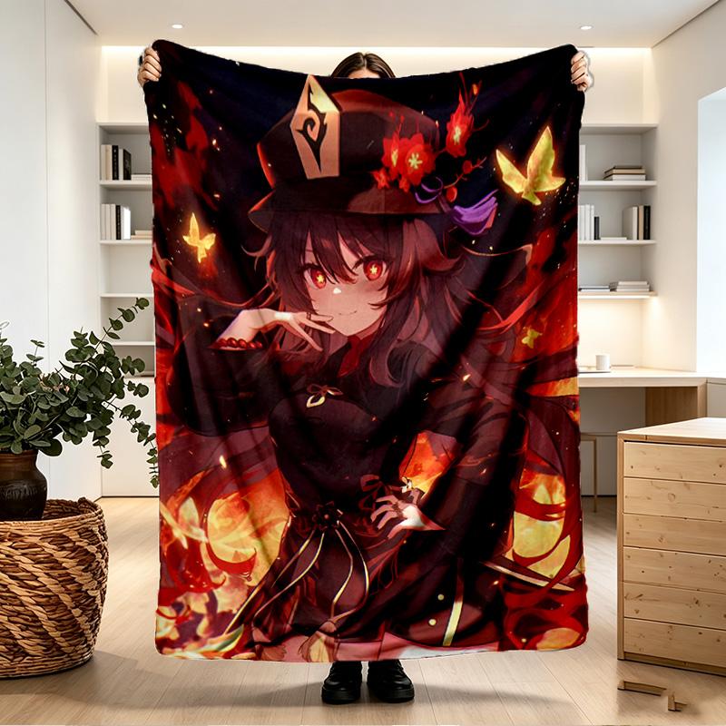 Genshin Impact Print Blanket - Soft & Comfortable, for Bedroom, Travel, Sofa, Home Decoration - Birthday Christmas Gift for Friend