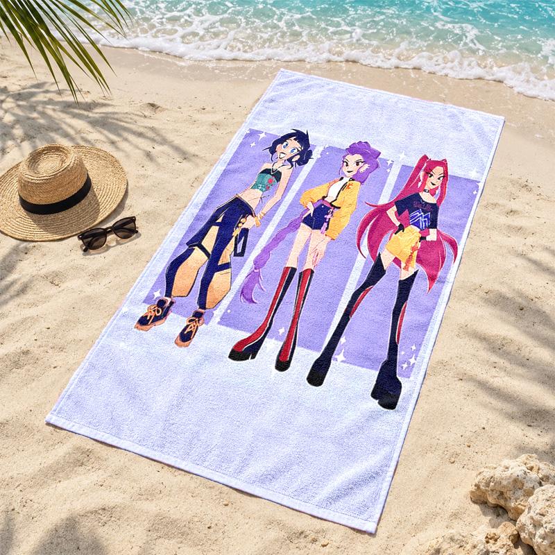 Kpop demon hunters Microfiber Beach Towel Quick Dry Sand Free Lightweight Beach Towels for Travel Swimming Camping