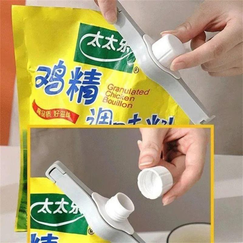 Уплотняющий зажим с винтовой крышкой, пакет для приправ, мешок для сухого молока, мешок для соли, уплотнительный зажим, зажим для консервирования закусок, гаджет, кухонные аксессуары