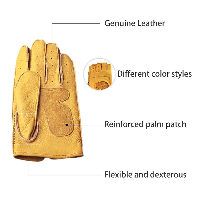 Мотоциклетные перчатки из натуральной кожи, мужские ретро-перчатки, мотоциклетные перчатки с половиной пальца и полным пальцем