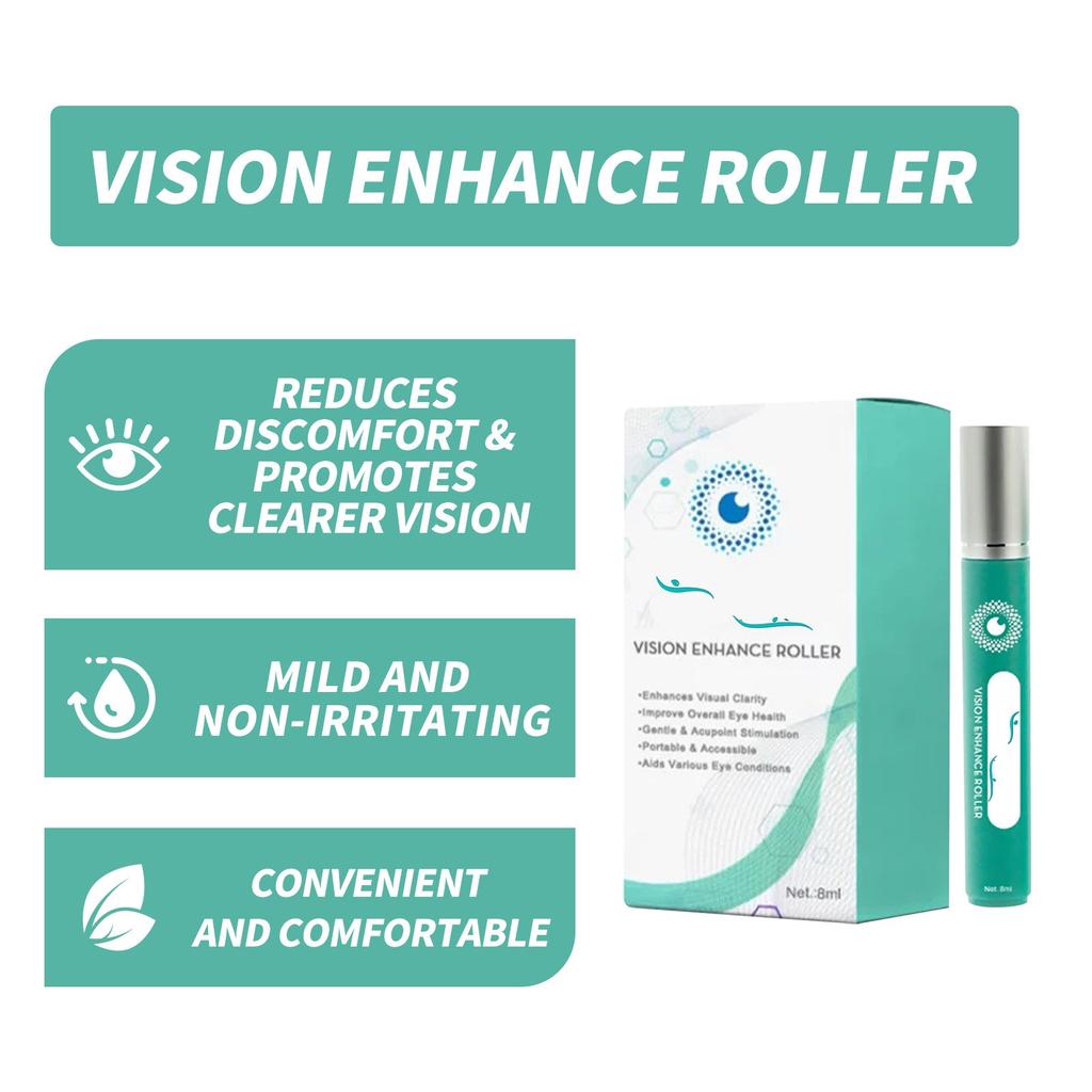 Ролик Enhance для женщин и мужчин, ролик для массажа глаз снимает усталость и сухость глаз, ролик для глаз от опухших глаз улучшает и обеспечивает комфорт для глаз 8 мл