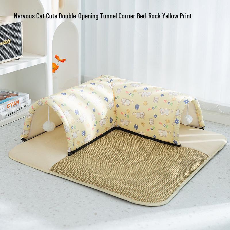 Breathable Spring/Summer Cat Tunnel & Bed Combo for Play and Relaxation