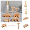 Household Wooden Massage Roller Handheld Manual Muscle Roller Sticks Hand Push Reflexology Trigger Point Massager