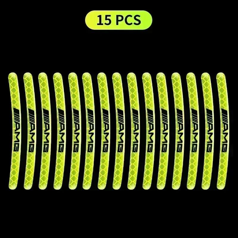 SCQK9 Luminous Car Wheel Hub Stickers High Reflective Stripe Tape for Mercedes Benz W203 W204 W205 W206 W212 W213 W222 W223 E300 C200