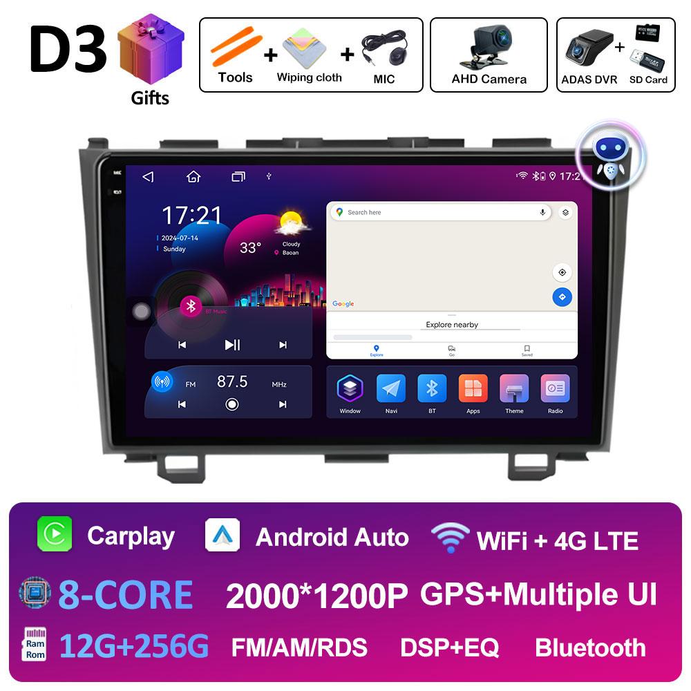 GPS-навигация для Honda CR-V 3 RE CRV 2007 2008 2009 2010 2011 WIFI 9-дюймовый Android автомобильный радиоприемник мультимедийный видеоплеер автоинструменты