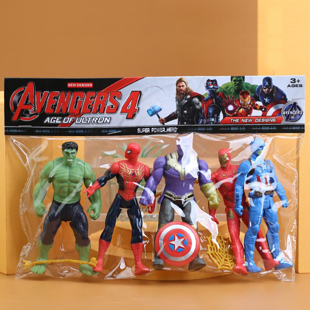 5 шт. Игрушки-фигурки Мстителей Marvel для мальчиков и девочек от 4 лет