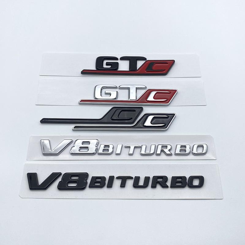 LWC1 3D ABS Rear Trunk Decal Emblem Badge Sticker For Mercedes AMG GT R S C GTR GTS GTC V8biturbo C190 Car Accessories