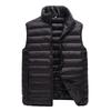 Мужской модный легкий жилет с наполнителем из пуха и хлопка - Теплая зимняя куртка, Большой размер, Молодежный стиль