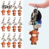 Metal Keychain A Little Highland Cow for You Keychain, 3D Resin Keyring with Birthstone Charm & Sentiment Card, Your Daily Reminder of Quiet Strength