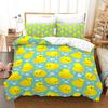 Cute Yellow Duck Duvet Cover Set High Quality Cartoon Style Bedding Set Comforter Cover Set For Girls Boys Kawaii Bedroom Decor