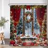 Рождественская шторка для душа Елка Подарки Зимний лес Кедр Природа Пейзаж Дом Настенный гобелен Тканевые шторы для ванной Декор