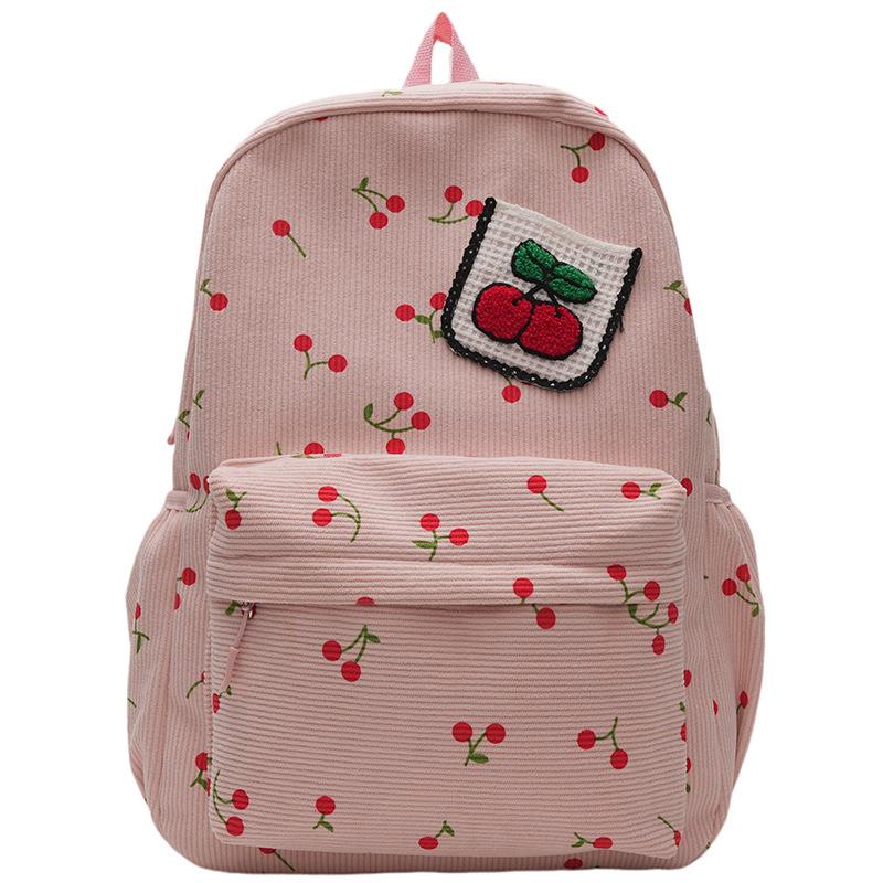 Большая вместимость школьного рюкзака с фруктовым узором