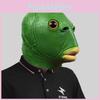 Очаровательная маска головы зеленого монстра-рыбы для веселых костюмированных вечеринок и празднования Хэллоуина