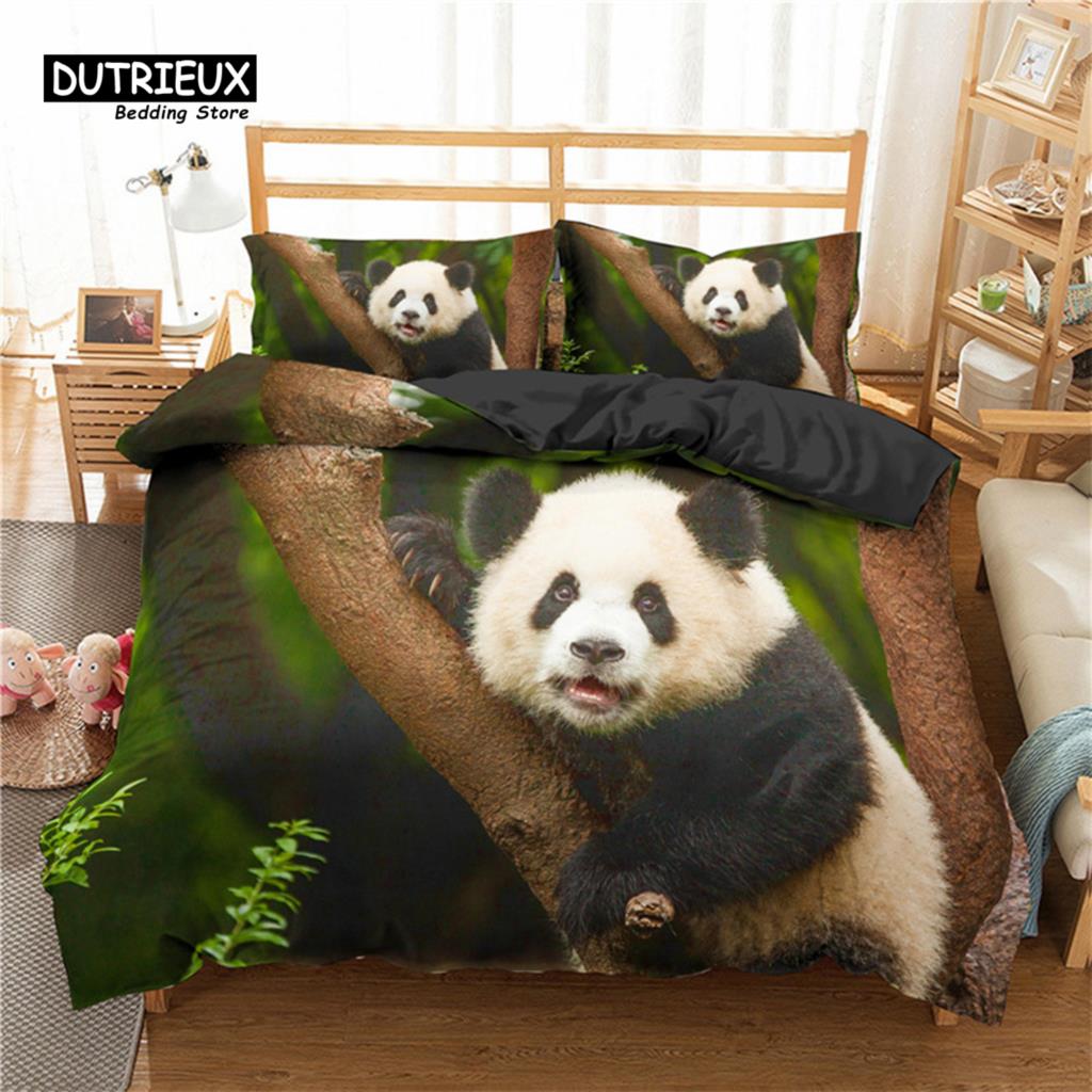 Детский милый комплект постельного белья с животными Твин Кинг для мальчиков девочек подростков 3D принт панды пододеяльник микрофибра пододеяльник декор спальни