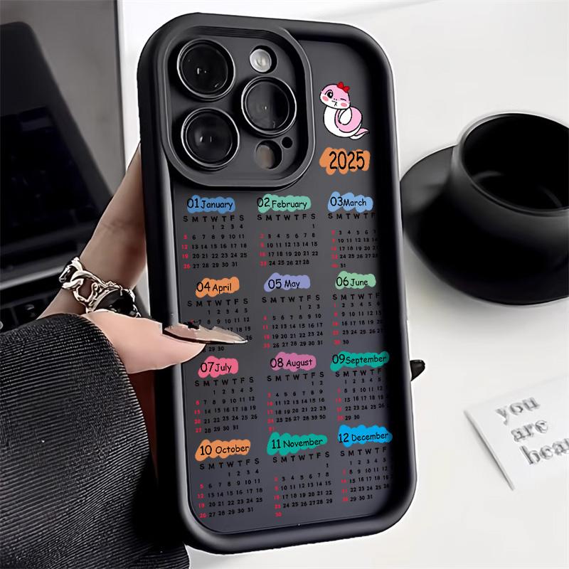 Мягкий силиконовый чехол для телефона с новогодним календарем для iPhone 14 16 13 11 12 15 Pro Max 7 8 Plus XR XS X SE, противоударный чехол