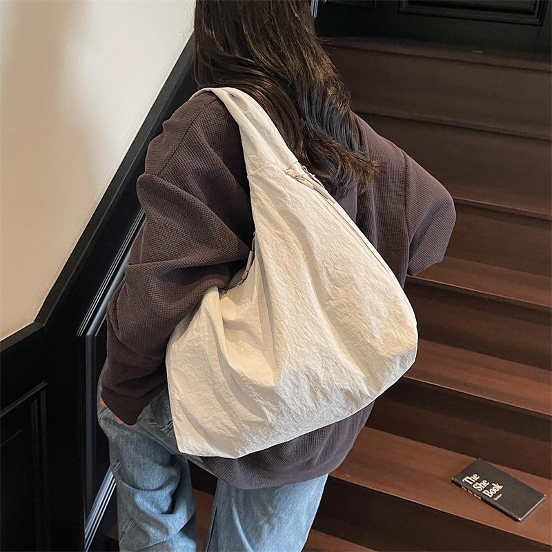 Literary Style Retro Casual Shoulder Bag 2025 Autumn New Lazy Style Tote Bag Shoulder Underarm Canvas Bag