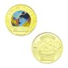 Anime Collectible Coins Luffy Zoro Gold Plated Metal Commemorative Coins Periphery Kids Birthday Gift Toy