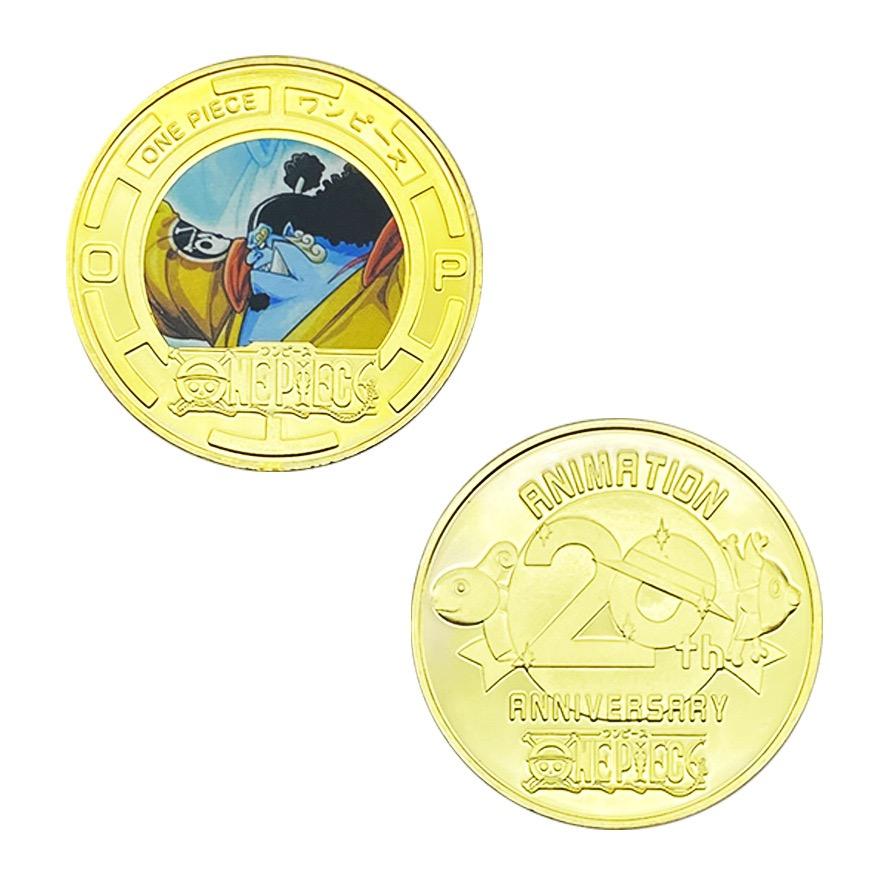 Anime Collectible Coins Luffy Zoro Gold Plated Metal Commemorative Coins Periphery Kids Birthday Gift Toy