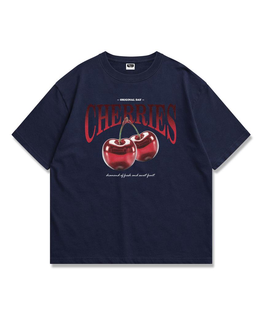 ORIGINALDAY Chrome Cherry Oversized Short Sleeve T-Shirt Navy