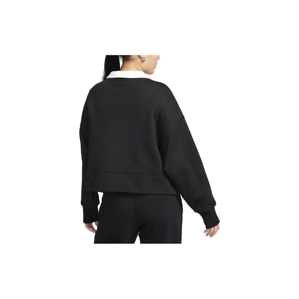 Nike Свитер женский свободный из флиса Phoenix Fleece Solid Color Plush Casual Loose Knit Tops Black FB8773-010