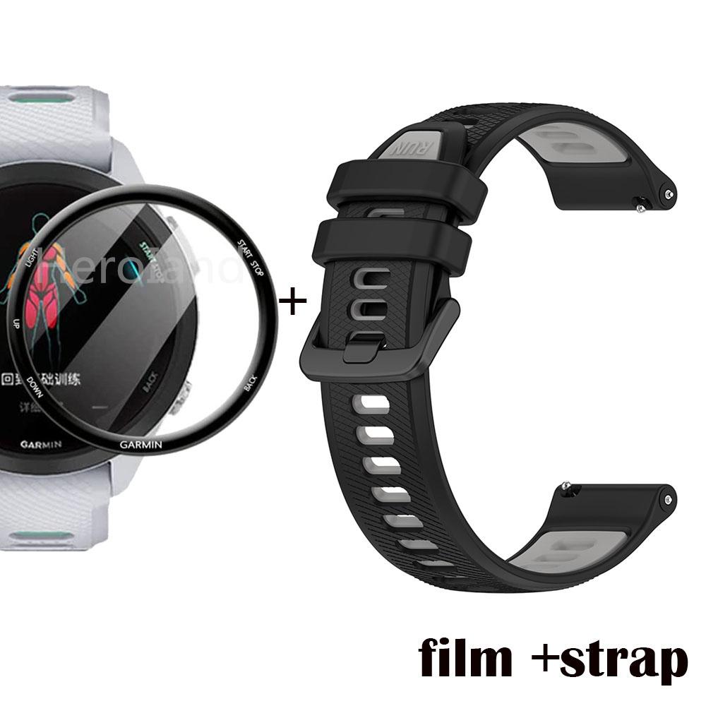 Модный силиконовый ремешок для часов 22 мм для Garmin Forerunner 265, умный браслет для Garmin Forerunner 255, браслет + пленка