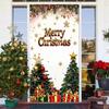 Merry Christmas Door Cover With Glitter Xmas Tree Snowflakes Gift Box Linings For Xmas Doors Indoor Outdoor Garden Large Decors