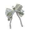 Elegant Pearls Beaded Bowknot Keychain Lovely Beaded Bowknot Keyring Accessory Pearls Bowknot Phone Lanyard Adornment