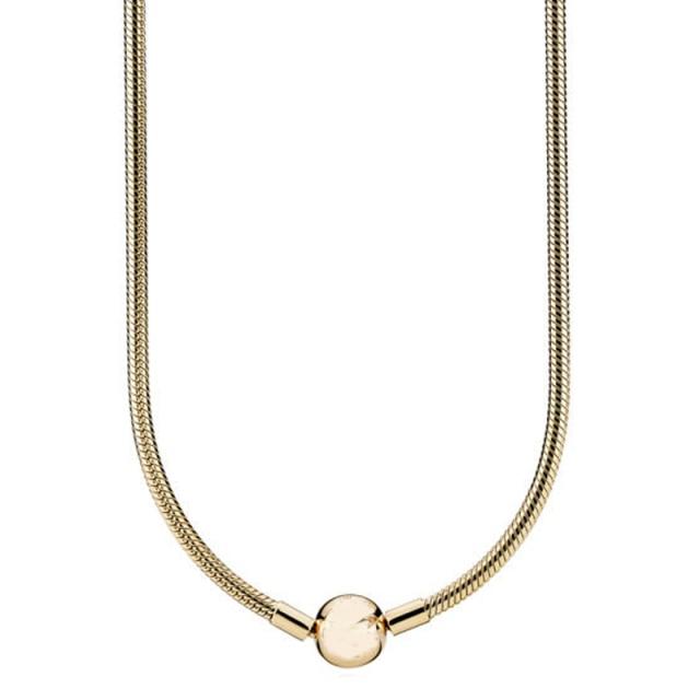 Original Moments Lobster Ball Clasp Smooth Snake Chain Necklace For 925 Sterling Silver Bead Charm Europe Diy Jewelry