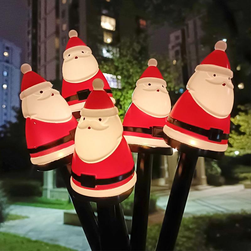 Solar Pathway Light Outdoor Waterproof Candy Ground Light Garden Landscape Christmas Holiday Decoration Santa Claus Lawn Lamp