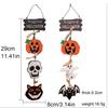2PcsNew Halloween Decoration Wooden Sign Door Hanger Pumpkin Ghost Ornament Set Creative Hanging Decor for Seasonal Home Display