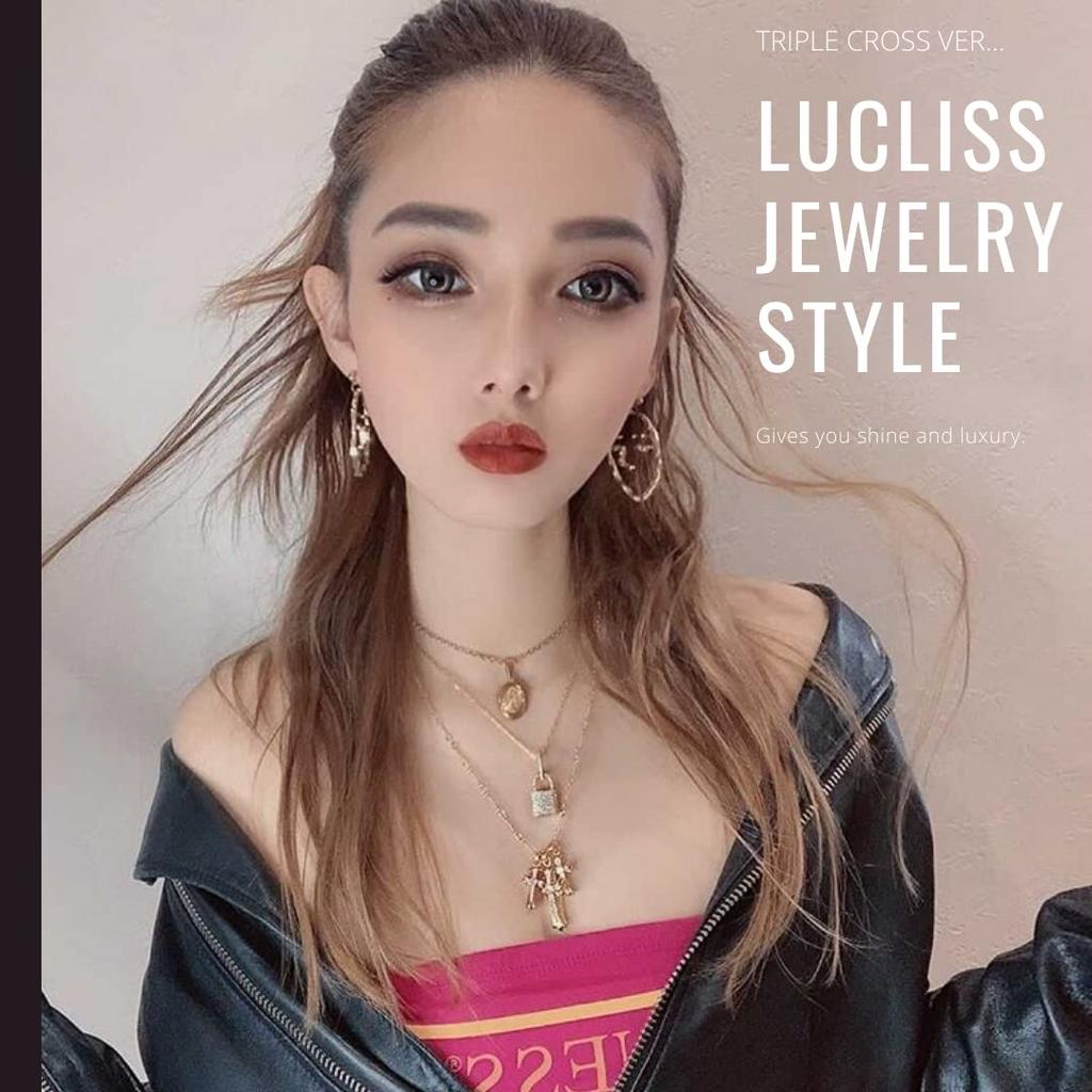 Lucliss Padlock Key Necklace Zirconia CZ Gold